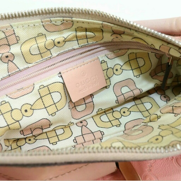 Gucci Pink Guccissima Leather D Ring Hand Bag - Picture 6 of 7